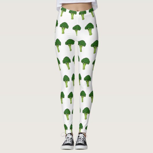 Broccoli cartoon illustratie leggings (Voorkant)