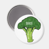 Broccoli cartoon illustratie magneet (Voorkant / Achterkant)