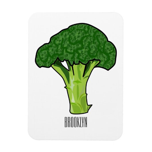 Broccoli cartoon illustratie magneet (Verticaal)