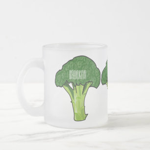 Broccoli cartoon illustratie matglas koffiemok
