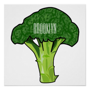 Broccoli cartoon illustratie perfect poster