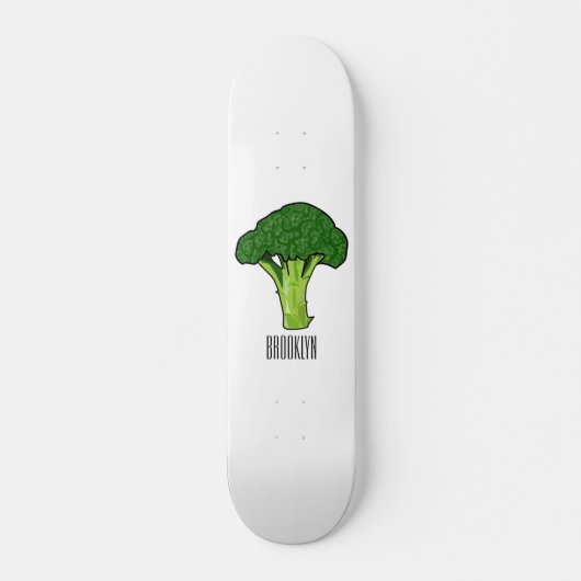 Broccoli cartoon illustratie persoonlijk skateboard (Voorkant)