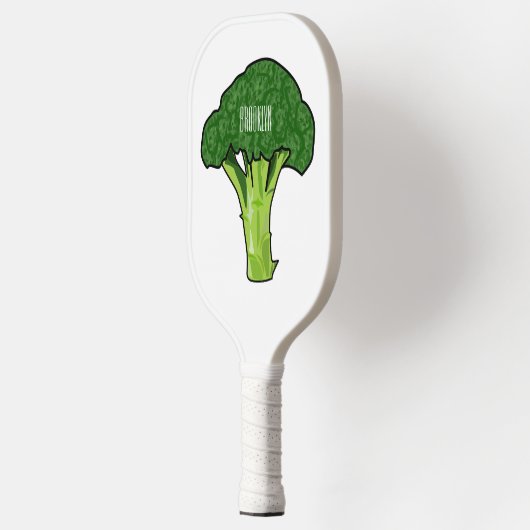 Broccoli cartoon illustratie pickleball paddle (Links)