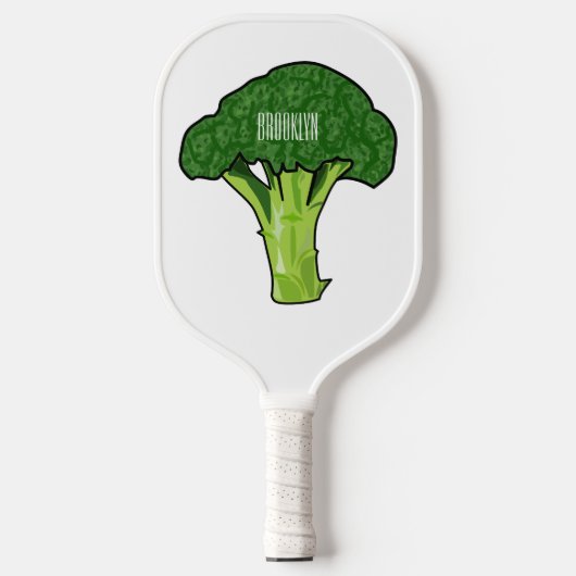 Broccoli cartoon illustratie pickleball paddle (Voorkant)