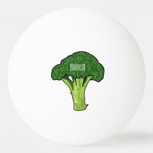 Broccoli cartoon illustratie pingpongbal (Voorkant)