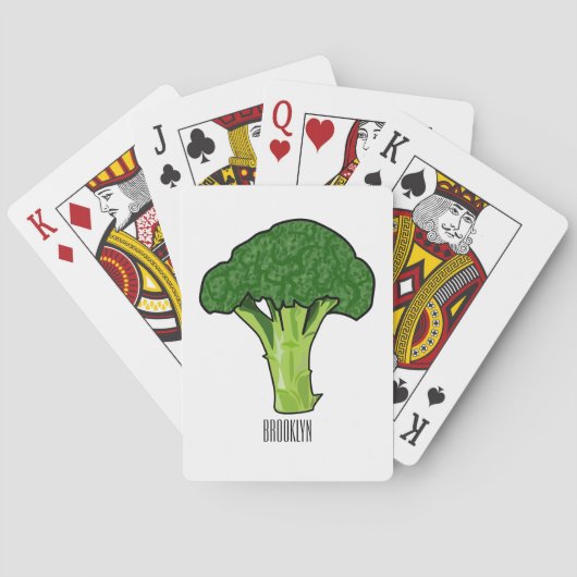 Broccoli cartoon illustratie pokerkaarten (Achterkant)