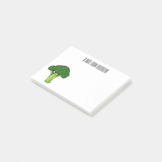 Broccoli cartoon illustratie post-it® notes (Schuin)