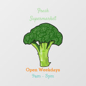 Broccoli cartoon illustratie raamsticker (Vel)