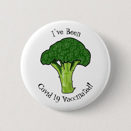 Broccoli cartoon illustratie ronde button 5,7 cm (Voorkant)