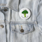 Broccoli cartoon illustratie ronde button 5,7 cm (In situ)