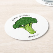 Broccoli cartoon illustratie ronde kartonnen onderzetter (Gebogen)