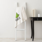 Broccoli cartoon illustratie sherpa deken (In situ)