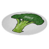 Broccoli cartoon illustratie snijplank (Hoek)