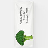 Broccoli cartoon illustratie spandoek (Verticaal)