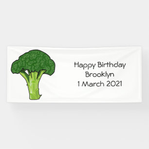 Broccoli cartoon illustratie spandoek