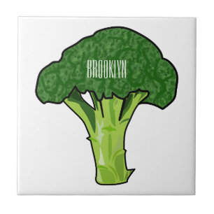 Broccoli cartoon illustratie tegeltje