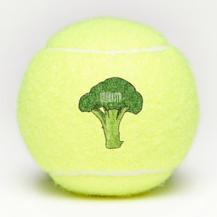 Broccoli cartoon illustratie tennisballen