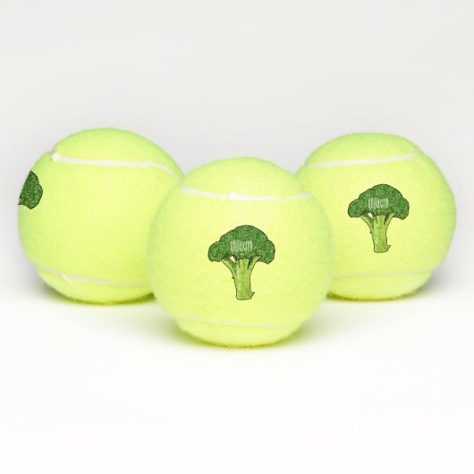 Broccoli cartoon illustratie tennisballen (Multi)