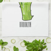 Broccoli cartoon illustratie theedoek (Gevouwen)