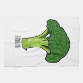 Broccoli cartoon illustratie theedoek (Horizontaal)