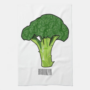 Broccoli cartoon illustratie theedoek