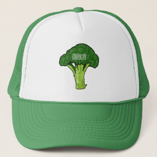 Broccoli cartoon illustratie trucker pet