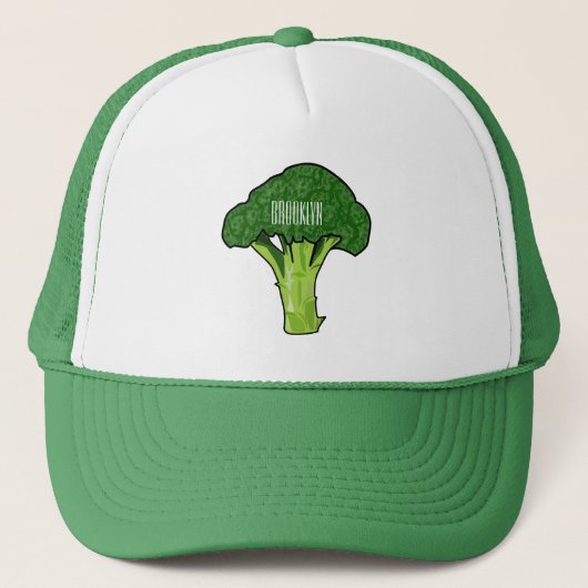 Broccoli cartoon illustratie trucker pet (Voorkant)