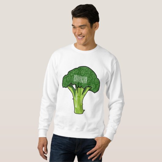 Broccoli cartoon illustratie trui (Voorkant volledig)