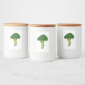 Broccoli cartoon illustratie voedselcontainer etiket (Flessen)
