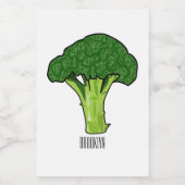 Broccoli cartoon illustratie voedselcontainer etiket (Enkel label)