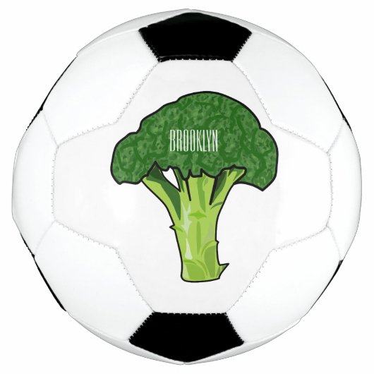 Broccoli cartoon illustratie voetbal (Voorkant)
