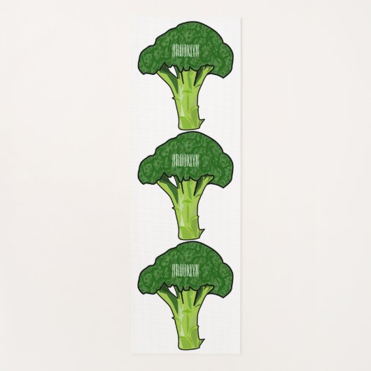 Broccoli cartoon illustratie yogamat (Voorkant)