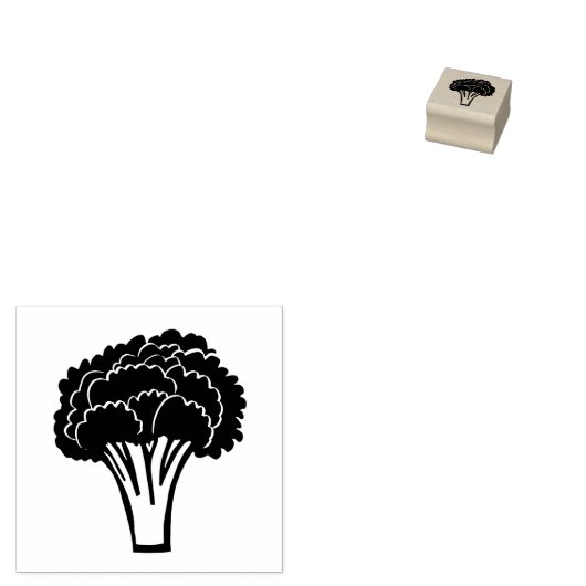 Broccoli Carved Linocut Kijk Schone Knip Rubberstempel (Gestempeld)