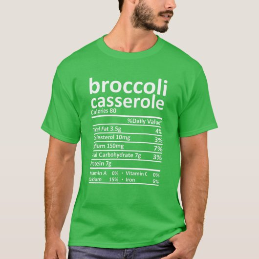 Broccoli Casserole Thanksgiving Food Fac T-shirt (Voorkant)