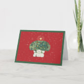 【Broccoli Cats Christmas Card】 -Red- Bedankkaart (Voorkant)