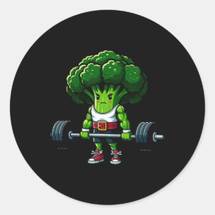 Broccoli Deadlift Gewichtheffen Gym Vegan T-shirt Ronde Sticker