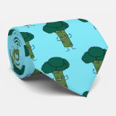 Broccoli die gelukkige boom hoofd groene groente stropdas (Opgerold)