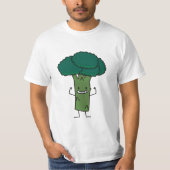 Broccoli die gelukkige boom hoofd groene groente t-shirt (Voorkant)