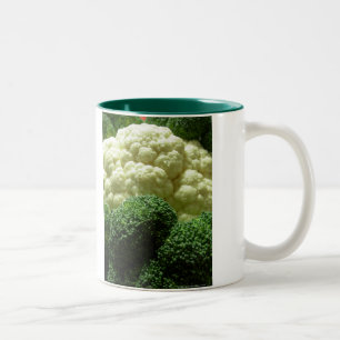 Broccoli en bloemkool tweekleurige koffiemok