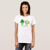 Broccoli- en bloemkool-vrienden  t-shirt (Voorkant volledig)
