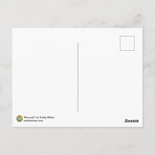 Broccoli Fantasy Art Nouveau Portretprint Briefkaart (Achterkant)