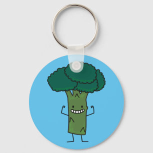 Broccoli Flexibele groene groente met groene boomk Sleutelhanger
