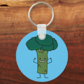 Broccoli Flexibele groene groente met groene boomk Sleutelhanger (Voorkant)