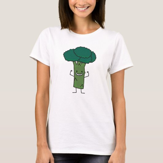 Broccoli Flexibele groene groente met groene boomk T-shirt (Voorkant)