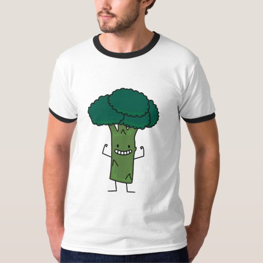 Broccoli Flexibele groene groente met groene boomk T-shirt (Voorkant)