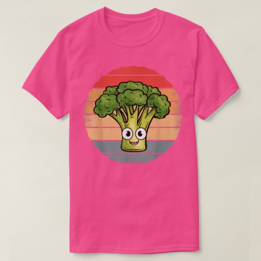 Broccoli Funny Retro Sunset Style Broccol T-shirt (Design voorkant)