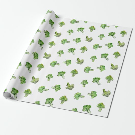 Broccoli - Gestreept - Open Cadeaupapier (Uitgerold)