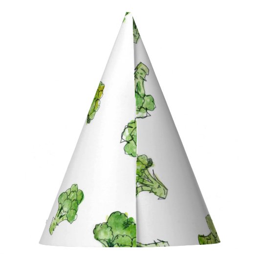 Broccoli - Gestreept - Open Feesthoedjes (Achterkant)