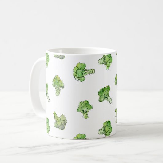 Broccoli - Gestreept - Open Koffiemok (Voorkant links)