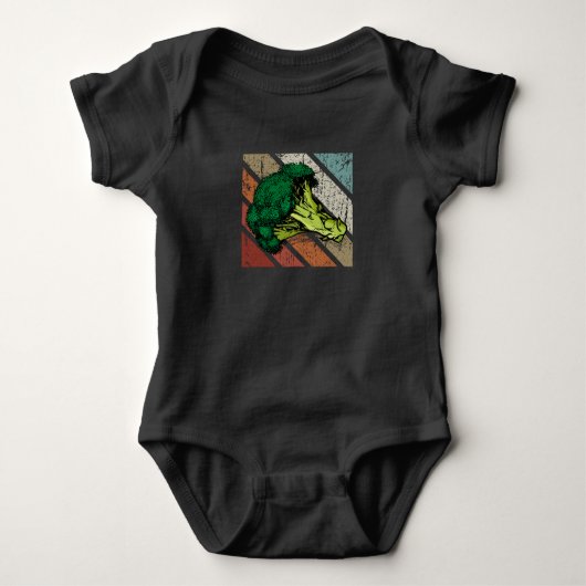 Broccoli Gift Retro Vegan Food Vegetables Broccoli Romper (Voorkant)